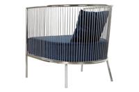 Leunstoel DKD Home Decor Polyester Staal Marineblauw (66 x 69 x 70 cm) - thumbnail