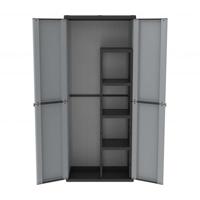 Bezemkast Terry JLine 368 Grijs Zwart/Gris Hars Plastic 68 x 37,5 x 163,5 cm - thumbnail