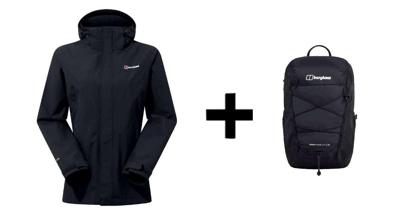 Berghaus Hillwalker IA Shell-jas maat M Zwart + Berghaus 24/7 365 U18-rugzak Zwart