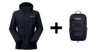 Berghaus Hillwalker IA Shell-jas maat M Zwart + Berghaus 24/7 365 U18-rugzak Zwart - thumbnail