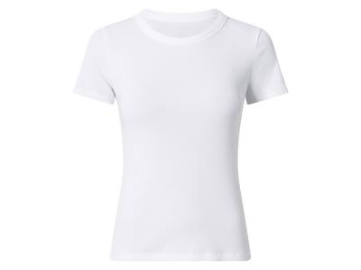 esmara Geribd dames T-shirt (Wit, S (36/38))