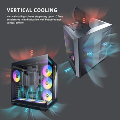 Antec C5 ARGB Midi-tower PC-behuizing Zwart Zijvenster, Stoffilter