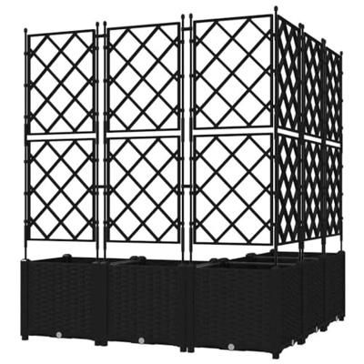 VidaXL Tuin bloempot 5 pcs zwart 120 x 120 x 143 cm staal