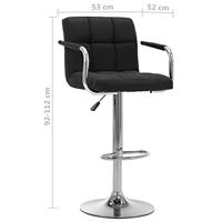 Barstoelen 2 st stof zwart - thumbnail