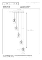 Lucide BERLIANE - Hanglamp - Ø 34 cm - LED Dimb. - 5x4W 2700K - Met vervangbare LED-module - Transparant | Essential - thumbnail