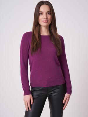 Basic fijngebreide boothals trui van biologisch cashmere