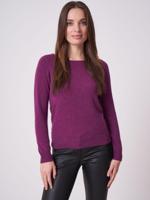 Basic fijngebreide boothals trui van biologisch cashmere - thumbnail