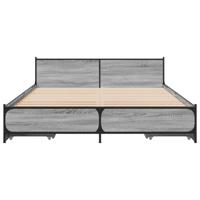 Bedframe met lades bewerkt hout grijs sonoma eiken 150x200 cm - thumbnail