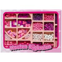 Houten Rijgkralen Set 825-delig Roze - thumbnail