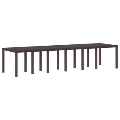 13-delige tuin eetset met kussens, Bruin poly rattan