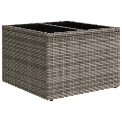 8-delige Loungeset met kussens poly rattan grijs