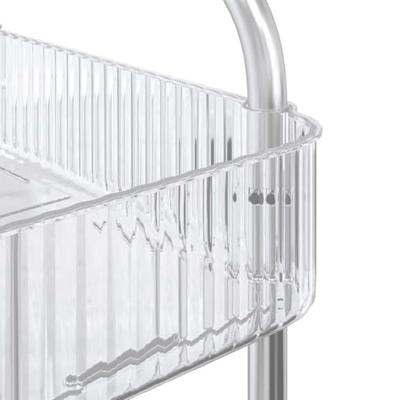 VidaXL Opbergtrolley 3-laags 37x28x68 cm acryl transparant - thumbnail