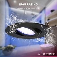 Set van 6 Napels smart inbouwspots - IP65 Waterdicht - 8 Watt 600 Lumen - Kantelbaar - Wifi + Bluetooth - RGBWW - Google Home, Amazon Alexa en Siri - Zwart - Voor binnen en buiten - thumbnail