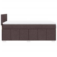 Boxspring met matras stof donkerbruin 100x200 cm - thumbnail