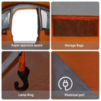 Gezinstent met dak Grijs en Oranje 576 x 325 x 213 cm - thumbnail