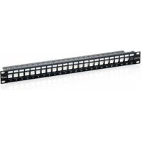 Equip Cat. 6a Keystone Patch Panel, shielded, black - thumbnail
