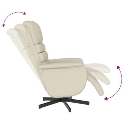 Fauteuil verstelbaar met voetensteun kunstleer crmekleurig - thumbnail