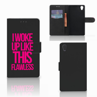 Sony Xperia L1 Hoesje met naam Woke Up - Origineel Cadeau Zelf Maken - thumbnail