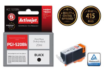 Activejet ACC-520BN inkt (vervanging voor Canon PGI-520BK; Supreme; 20 ml; zwart)