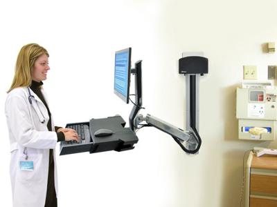 Ergotron StyleView Sit-Stand Combo Wandbeugel voor monitor Aantal monteerbare displays: 1 Display(s) 25,4 cm (10) - 61 cm (24) Aluminium (gepolijst) In hoogte