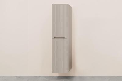 Kolomkast Wiesbaden Sulora 160x40x35 cm Afgeronde Hoeken Geribbeld Mat Beige