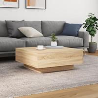 Salontafel met LED-verlichting 80x80x31 cm sonoma eikenkleurig - thumbnail