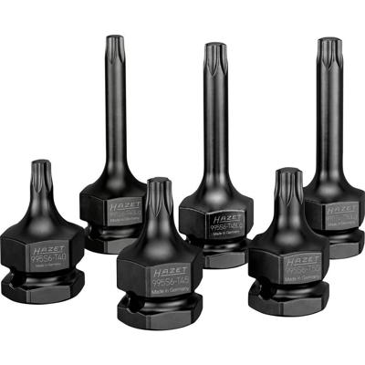 HAZET Krachtdopsleutelbitset 995S6/6 · 1/2 inch (12,5 mm) vierkant hol, 24 mm buitenzeskant · Binnen-TORX®-profiel · 6-delig · T40 · T45 · T50