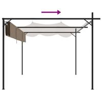 Pergola met uitschuifbaar dak 295x292x230 taupe - thumbnail