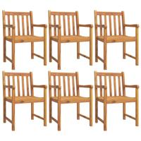 Tuinstoelen 6 st 56x55,5x90 cm massief acaciahout - thumbnail