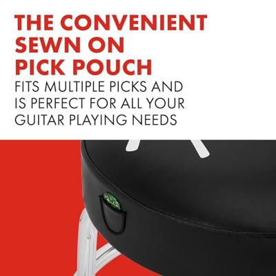 Fender Spaghetti Logo Pick Pouch Barstool 24" Black/Chrome gitaarkruk (61 cm)
