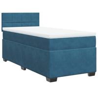 Boxspring met matras fluweel donkerblauw 100x200 cm - thumbnail