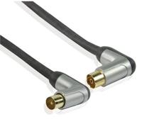 120 dB Coaxkabel Haaks Coax Male (IEC) - Coax Female (IEC) 5.00 m Zwart - thumbnail