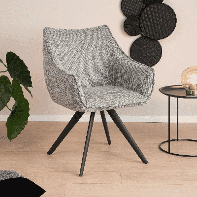 Tower Living Eetkamerstoel 'Riviera' kleur Middengrijs Tower Living Eetkamerstoel 'Riviera' kleur Middengrijs