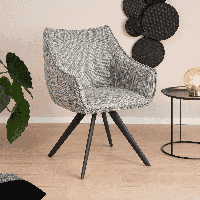 Tower Living Eetkamerstoel 'Riviera' kleur Middengrijs - thumbnail