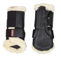 LeMieux Fleece Beenbeschermers zwart/bruin maat:m - thumbnail