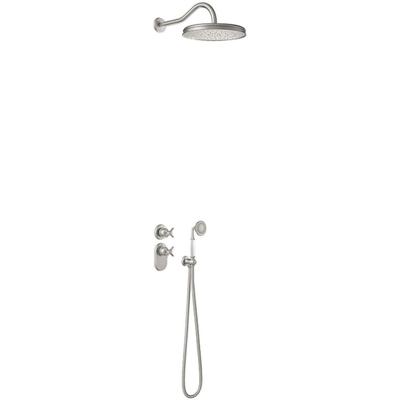 Regendouche set Tres Clasic | Inbouw | Thermostaatkraan | 2-weg | Vintage | RVS look