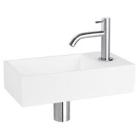 Fonteinset Differnz Solid Solid Surface 36x18.5x9 cm Wit Met Gebogen Kraan Chroom Differnz - thumbnail