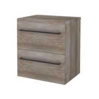 Badmeubelset BWS Salt 60x46cm Met Grepen 2 Lades Met Afdekplaat Scotch Oak - thumbnail