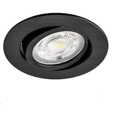 LED Inbouwspot - Brinton - 7W 630lm 38D - Dimbaar - 865 Helder/Koud Wit 6500K - Rond - Zwart