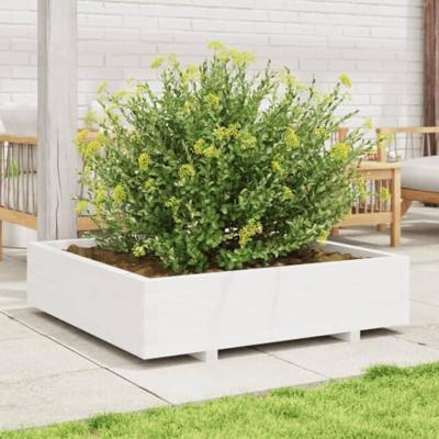 Plantenbak 100x100x26,5 cm massief grenenhout wit Plantenbak 100x100x26,5 cm massief grenenhout wit