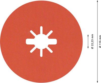 Bosch Accessoires Expert R782 X-LOCK keramische prisma-fiberschijf 115 mm, 22,23 mm, K120 - 1 stuk(s) - 2608621823