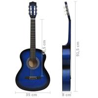 Gitaar klassiek beginner en kinderen 3/4 36" blauw - thumbnail