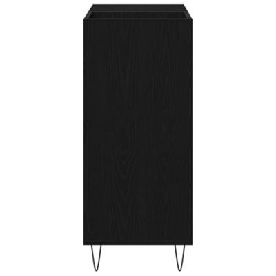 Platenkast met plank Zwart eiken 85 x 38 x 89 cm Bewerkt hout