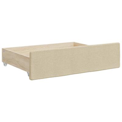 Slaapbank met onderschuifbed en lades 80x200 cm stof crèmekleur