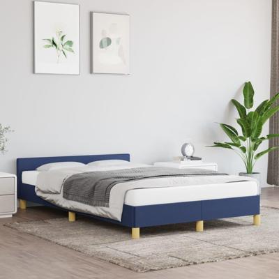 Bedframe met hoofdeinde stof blauw 120x200 cm