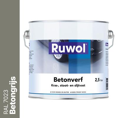 Ruwol Betonverf Betongrijs (RAL 7023) 2,5 liter Ruwol Betonverf Betongrijs (RAL 7023) 2,5 liter