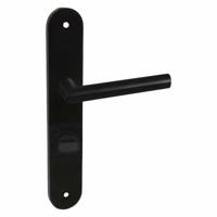 Impresso London Binnendeurbeslag Ovaal met Schroefen WC Rozet | Zwarte Deurklink | Set van 2 Deurkrukken - thumbnail