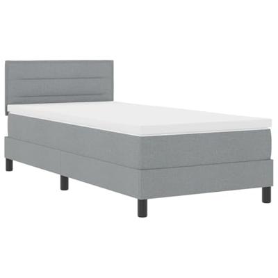Boxspringbed met matras met matras Lichtgrijs 90 x 190 cm Stof