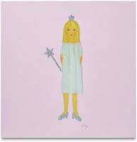 Ziegfeld schilderij Prinses Lu meisjes 30 cm canvas roze - thumbnail