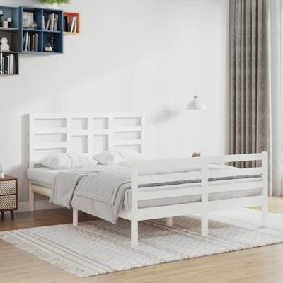 Bedframe massief hout wit 120x200 cm